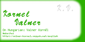 kornel valner business card
