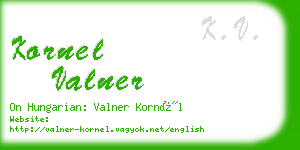 kornel valner business card